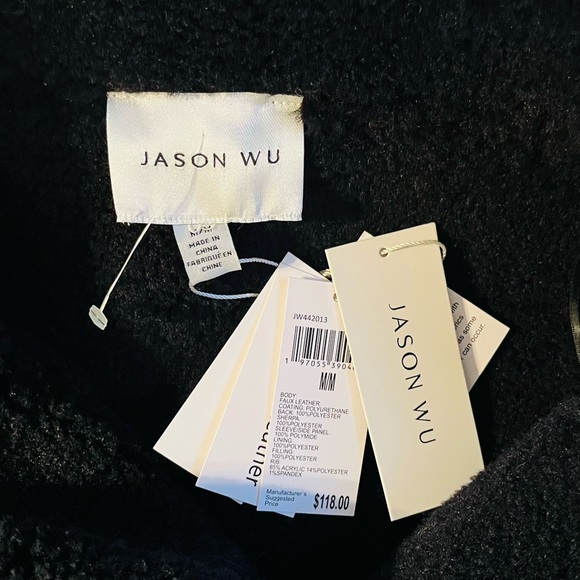 Jason Wu Bomber Jacket Faux Leather/Fur Sz M NWT! - Picture 4 of 12